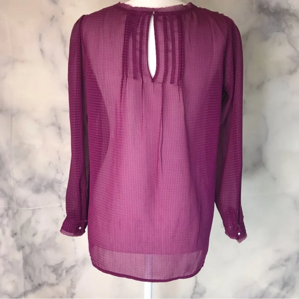 Anthro HD in Paris Purple sheer work tunic size 6 - Picture 3 of 8